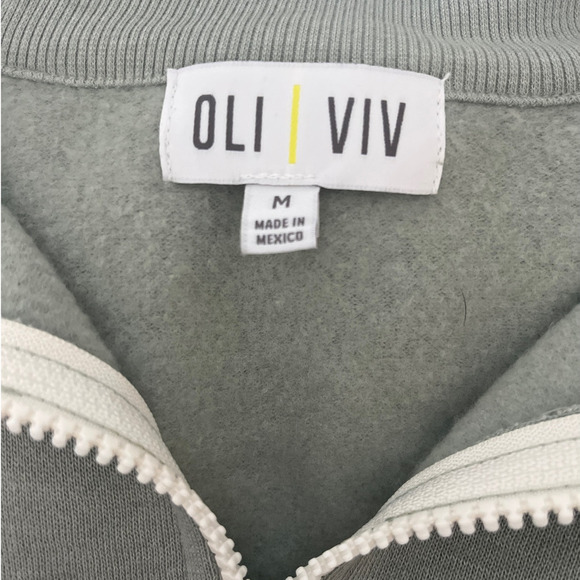 Oli Viv Cozy 1/4 Zip Long Sleeve Popover Sweatshirt Medium Olive Green Soft NEW - Picture 3 of 8